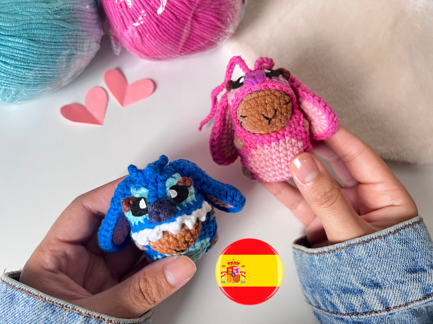 Disfraces Capibara Lilo, Stitch y Angel Patrón PDF Esp, Port, Ing - Nudo y Tejido