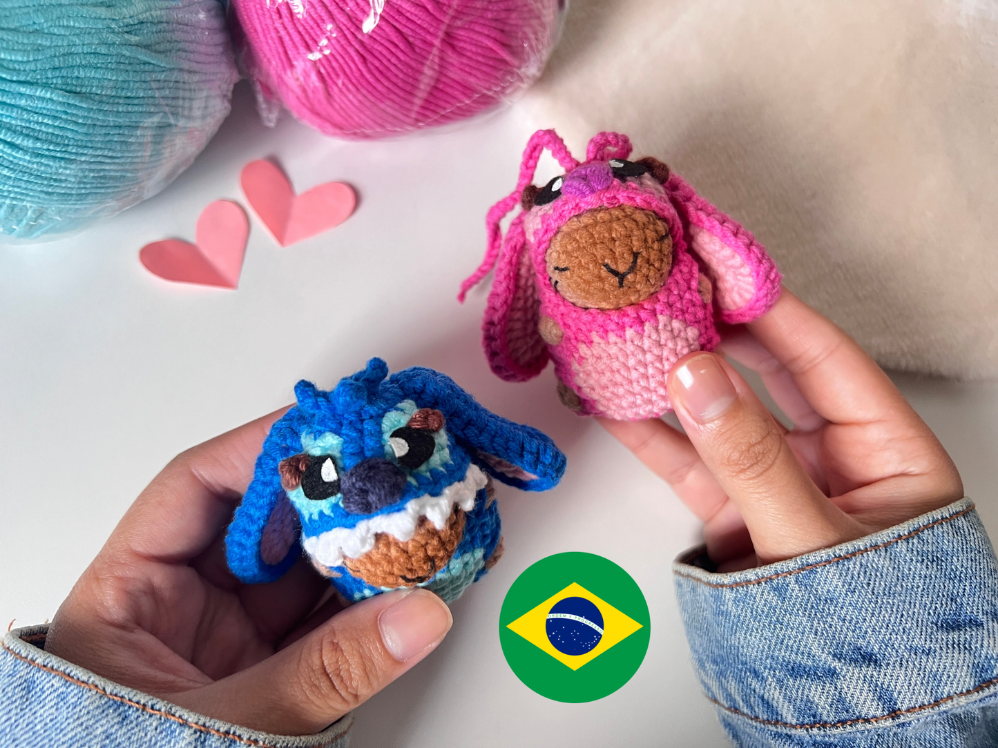 Disfraces Capibara Stitch y Angel Patrón PDF Esp, Port, Ing - Nudo y Tejido