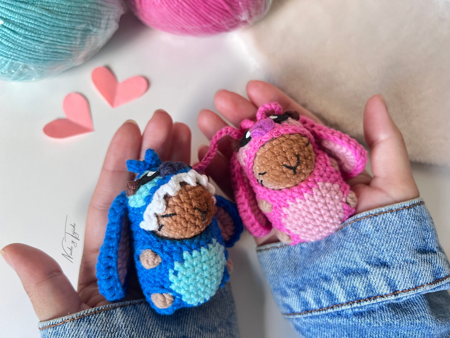 Disfraces Capibara Stitch y Angel Patrón PDF Esp, Port, Ing - Nudo y Tejido