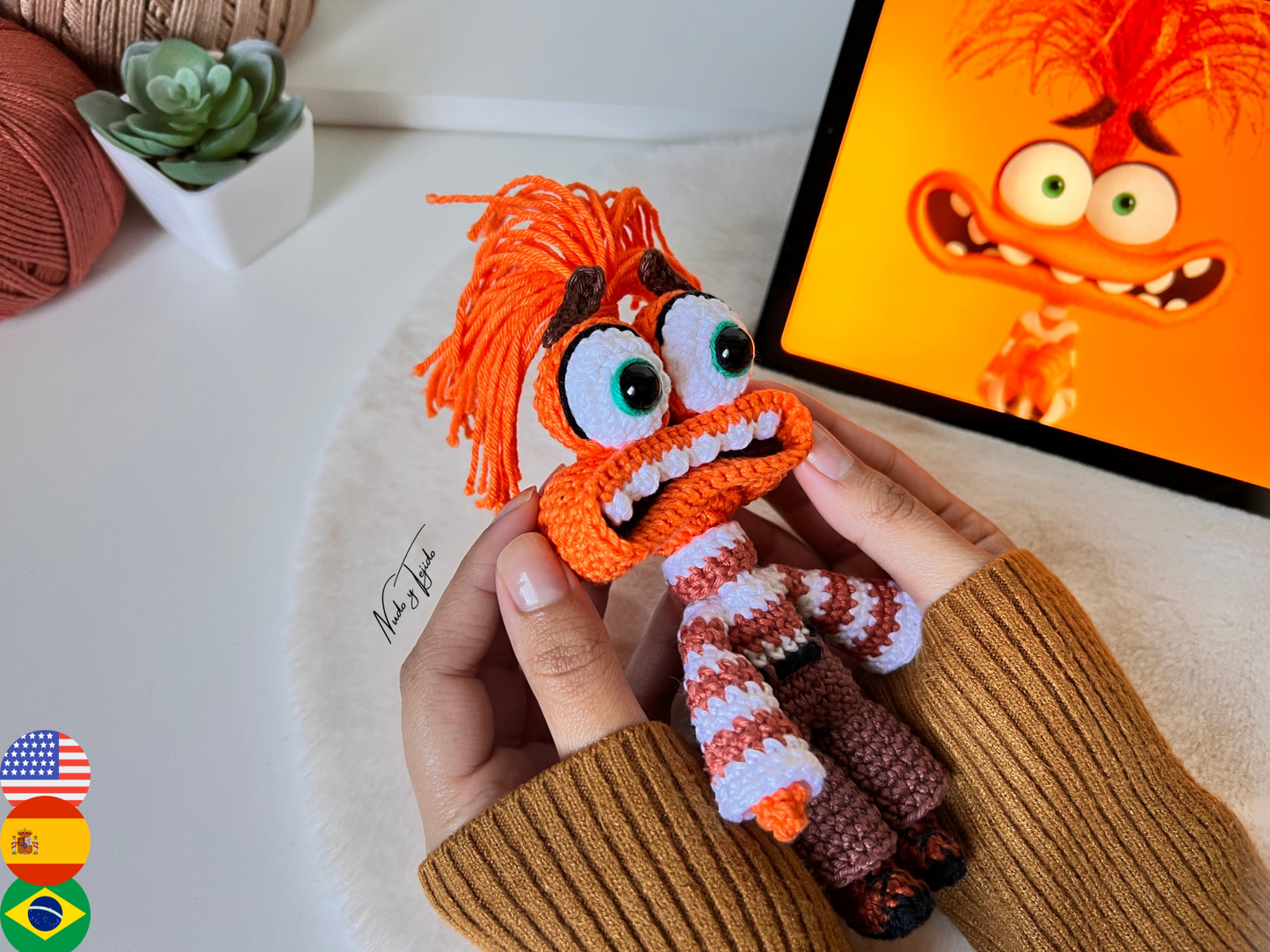 Ansiedad Intensamente Amigurumi Patrón PDF Español, Portugués, Inglés