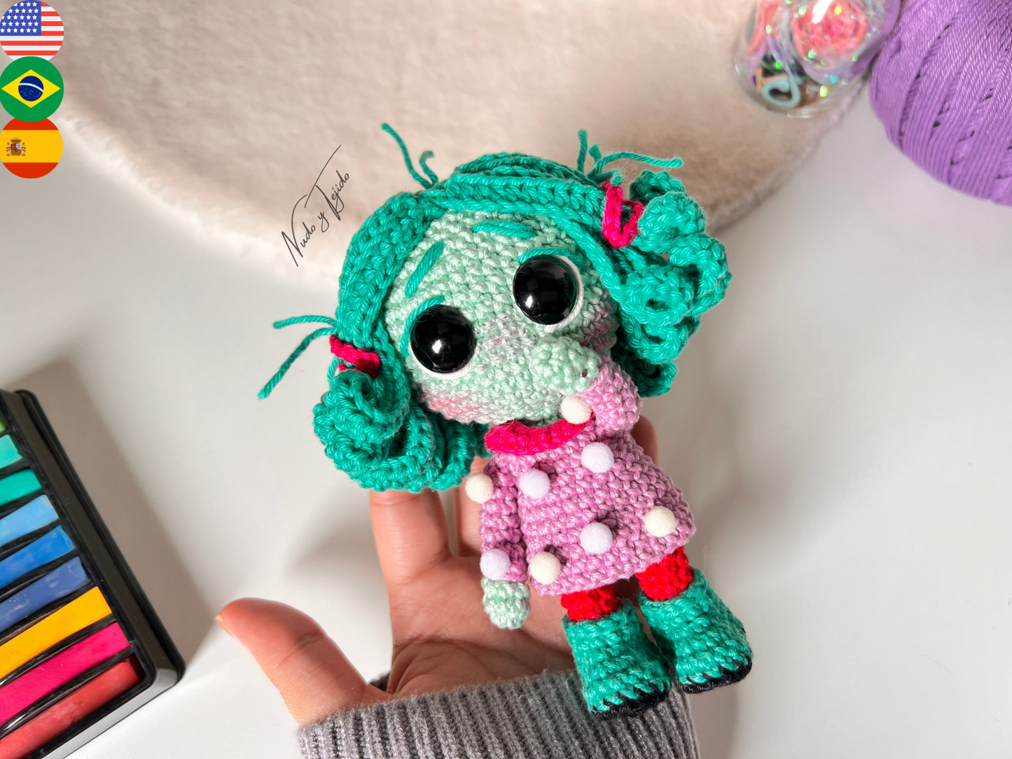 Envidia Intensamente Amigurumi Patrón PDF Esp, Port, Ing