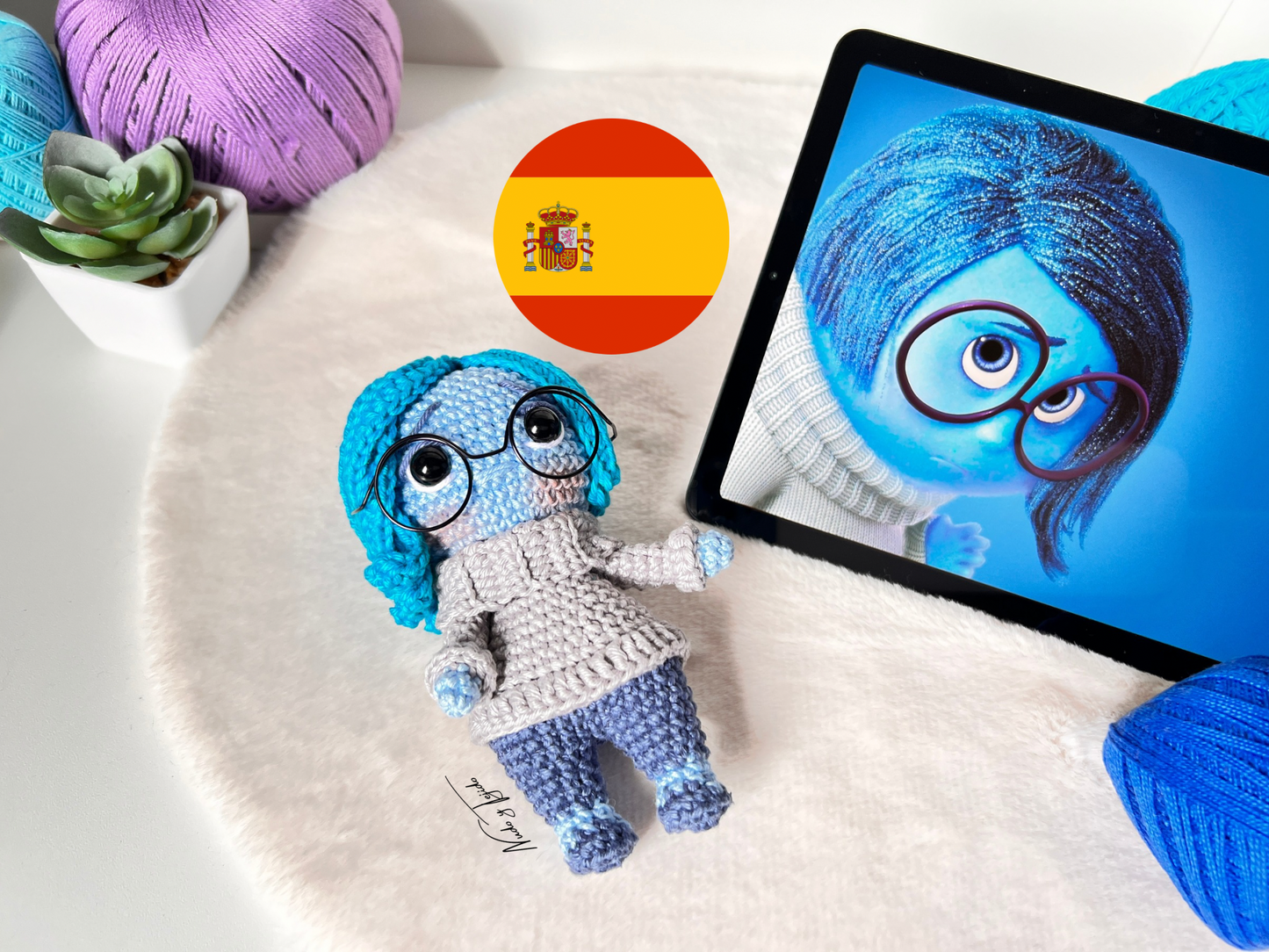 Tristeza Intensamente Amigurumi Patrón PDF Español, Portugues, Inglés