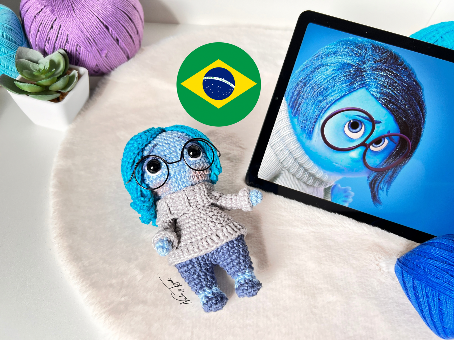 Tristeza Intensamente Amigurumi Patrón PDF Español, Portugues, Inglés