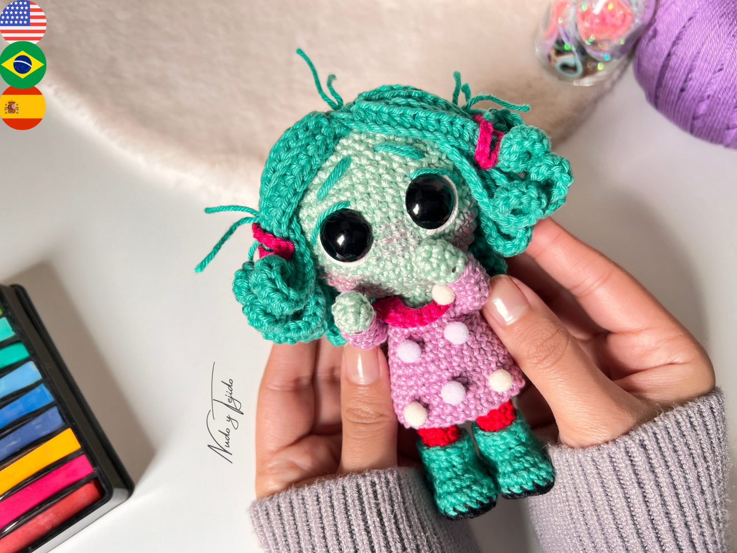 Envidia Intensamente Amigurumi Patrón PDF Esp, Port, Ing