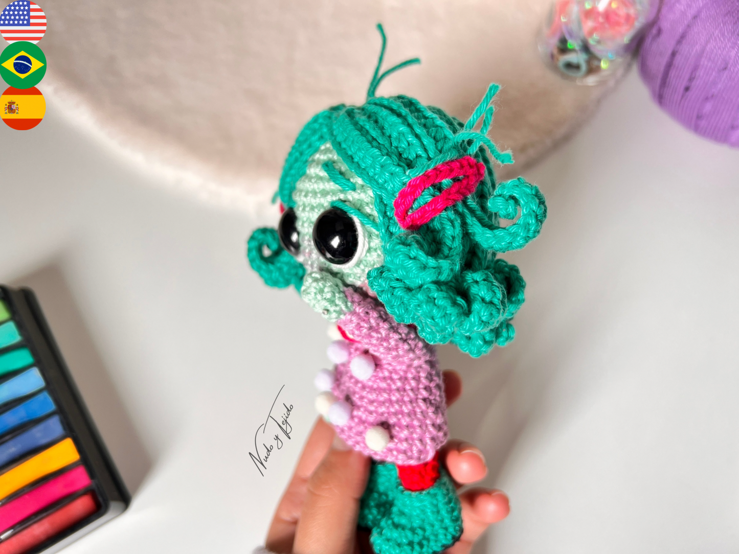 Envidia Intensamente Amigurumi Patrón PDF Esp, Port, Ing