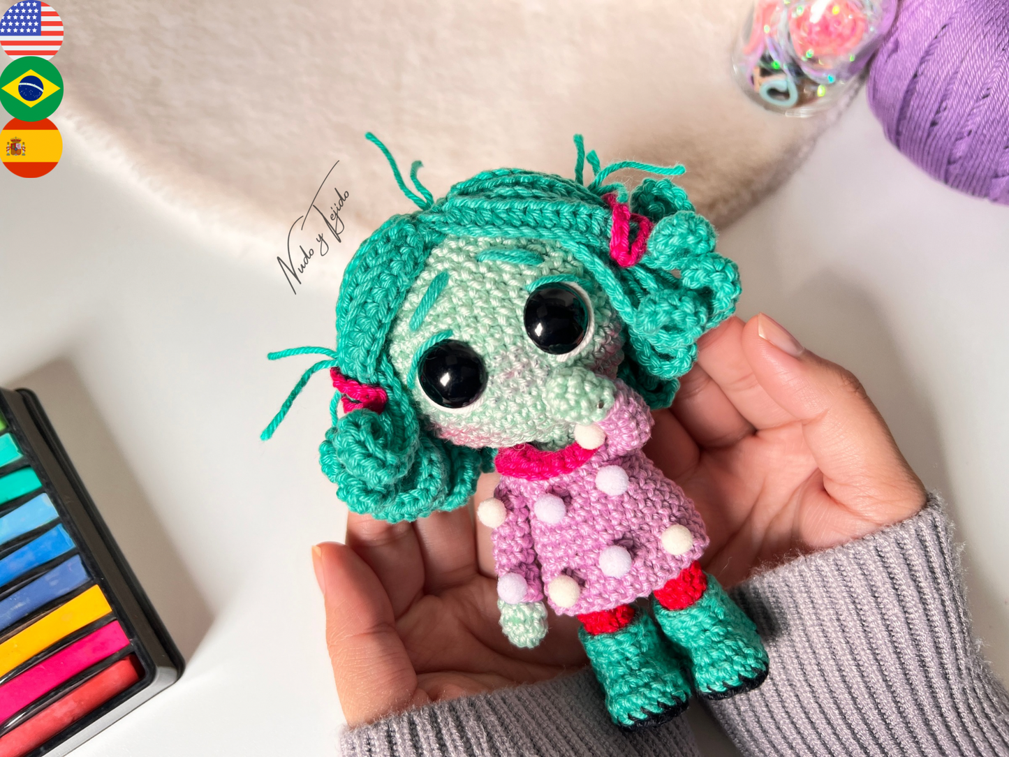 Envidia Intensamente Amigurumi Patrón PDF Esp, Port, Ing