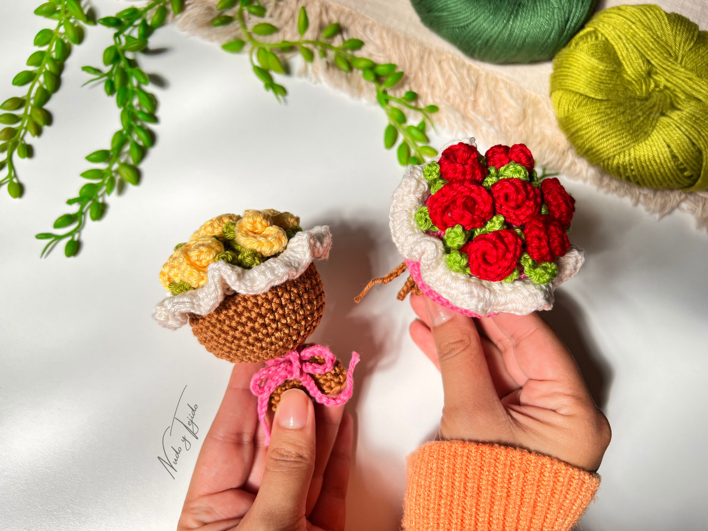 Patrón Ramo de Flores Crochet PDF Español, English, Português