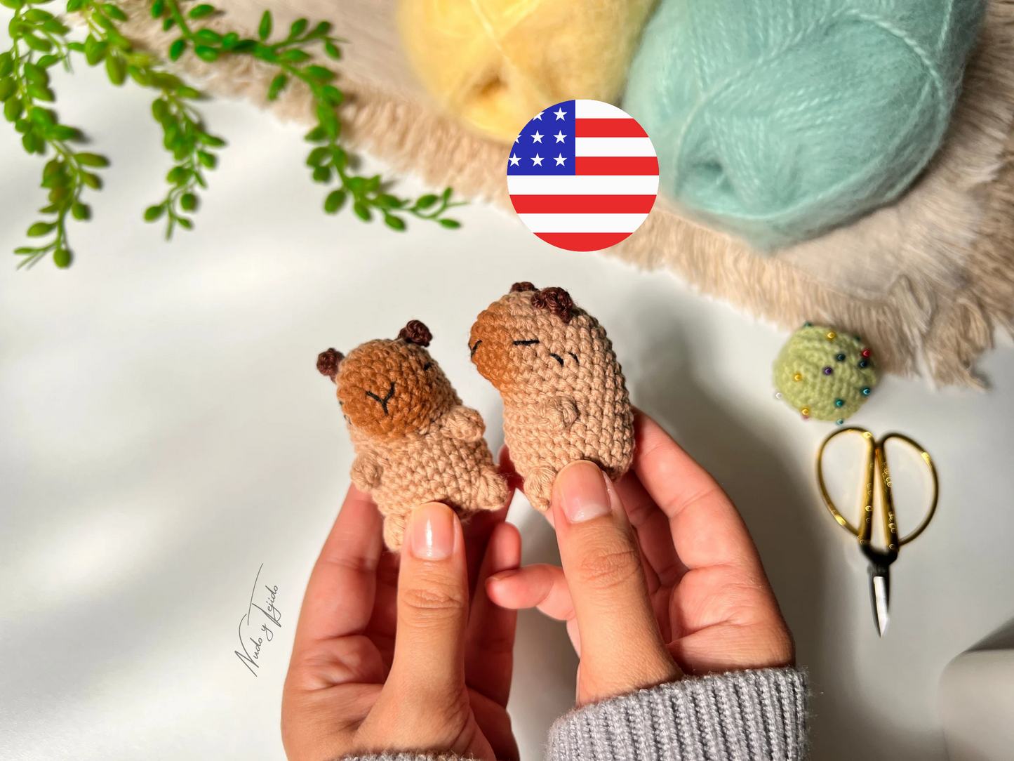 Patrón Capibara crochet PDF Español, English, Português