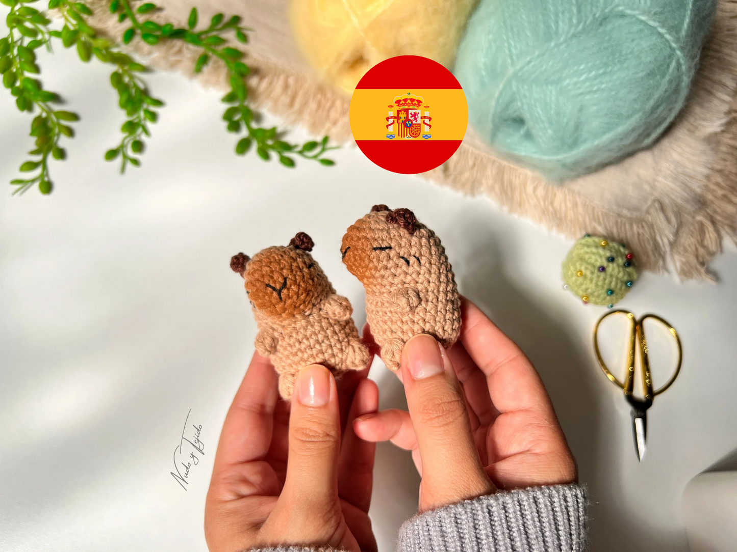 Patrón Capibara crochet PDF Español, English, Português